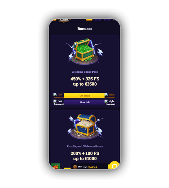 Emperia Casino welcome bonus package
